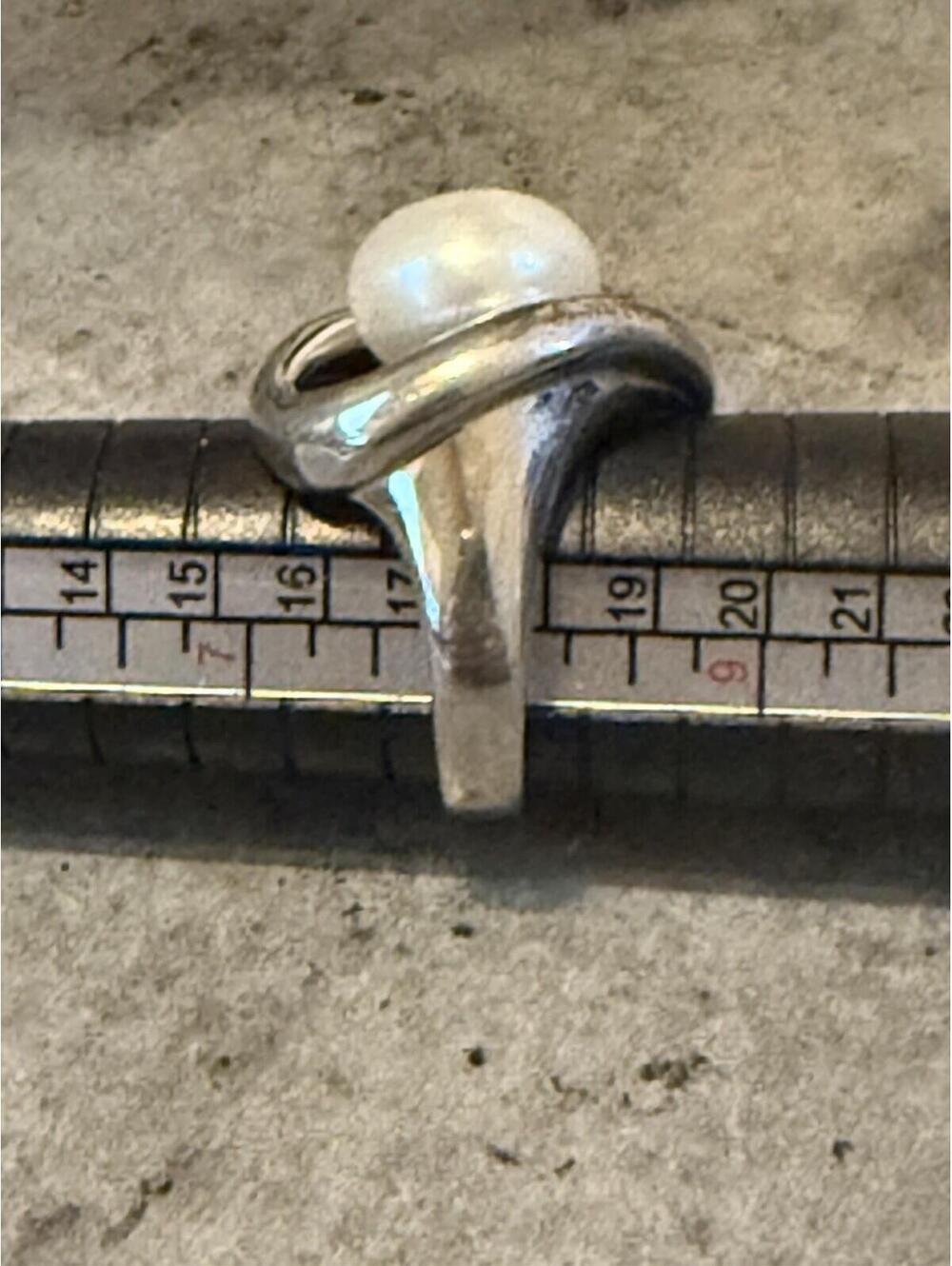 925 Sterling Silver Cultured Pearl Swirl Wrap Ring Size 8 - Picture 8 of 9